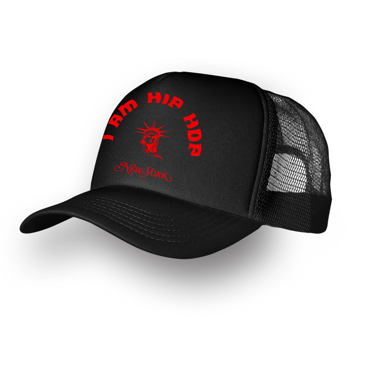 IAM HIP HOP FOAM TRUCKER HAT - BLACK/RED - China Mac Online